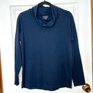 L.L. Bean Navy Blue Turtleneck Long Sleeve Top Medium